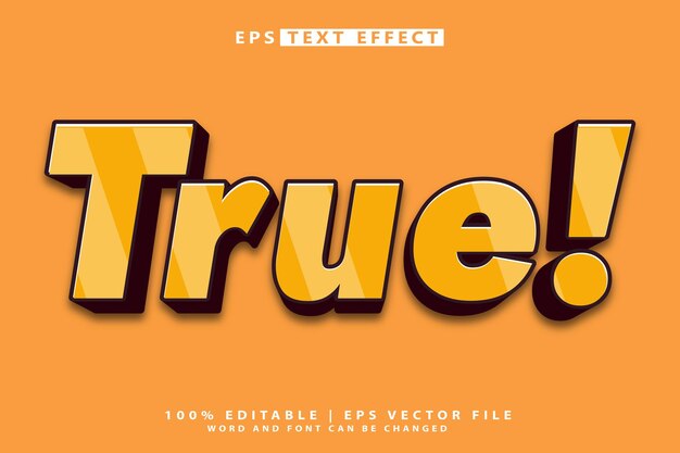 vector true bold editable text effect font style