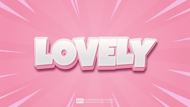vector vector 3d text lovely editable text effect font