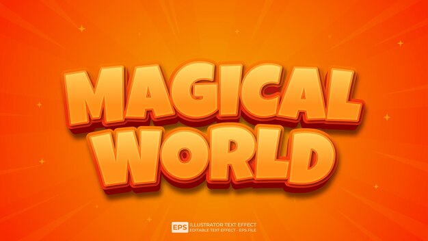 vector vector 3d text magical world editable text effect font