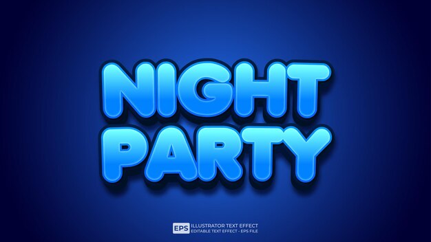 Vector vector vector 3d text editable text effect night party