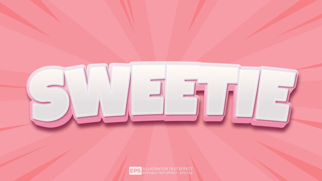 vector vector vector 3d text editable text effect sweetie