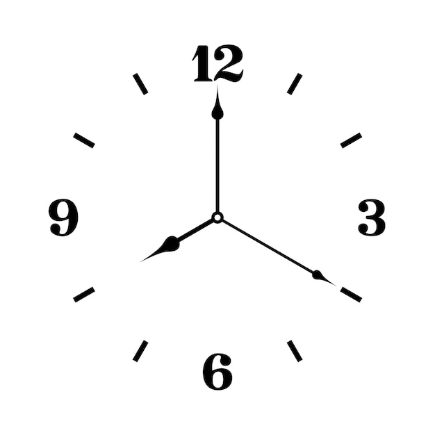 Vector Wall Clock Black And White