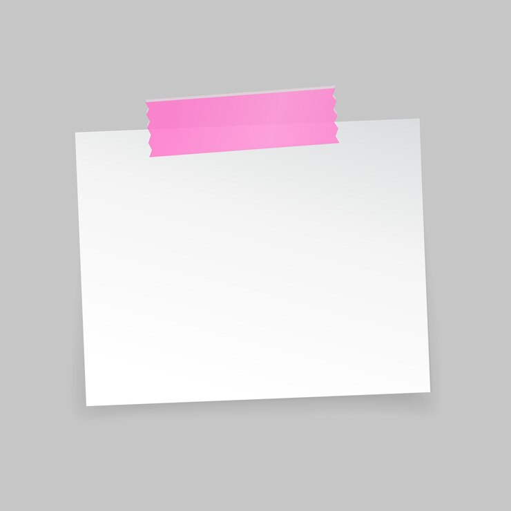 Vector vector white notepaper with a pink washi tape sticker vector
