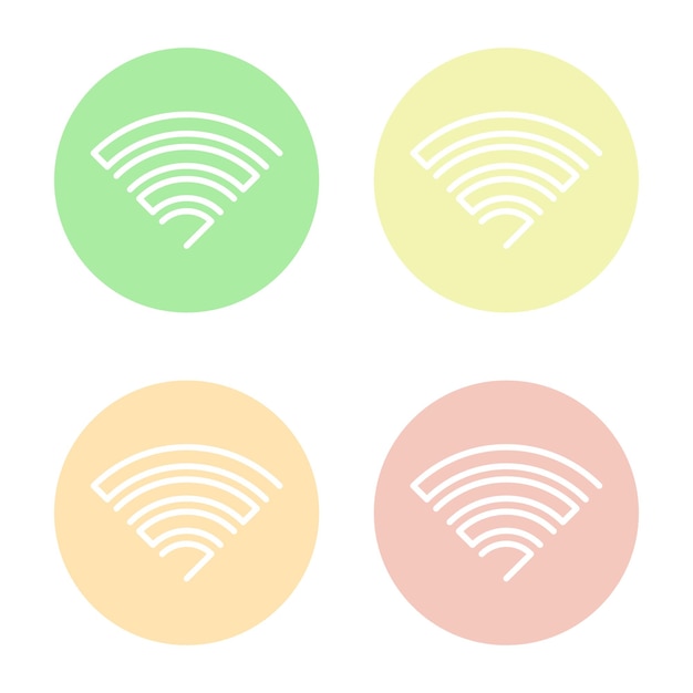 Vector Wifi Icon Circles Set In Multiple Color