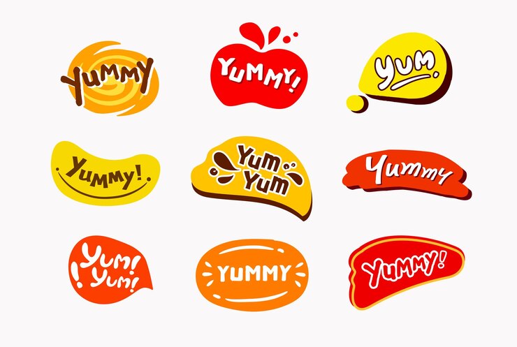 Vector yummy Speech bubbles hand drawn collection cute icon talking bubble stickers with fun style