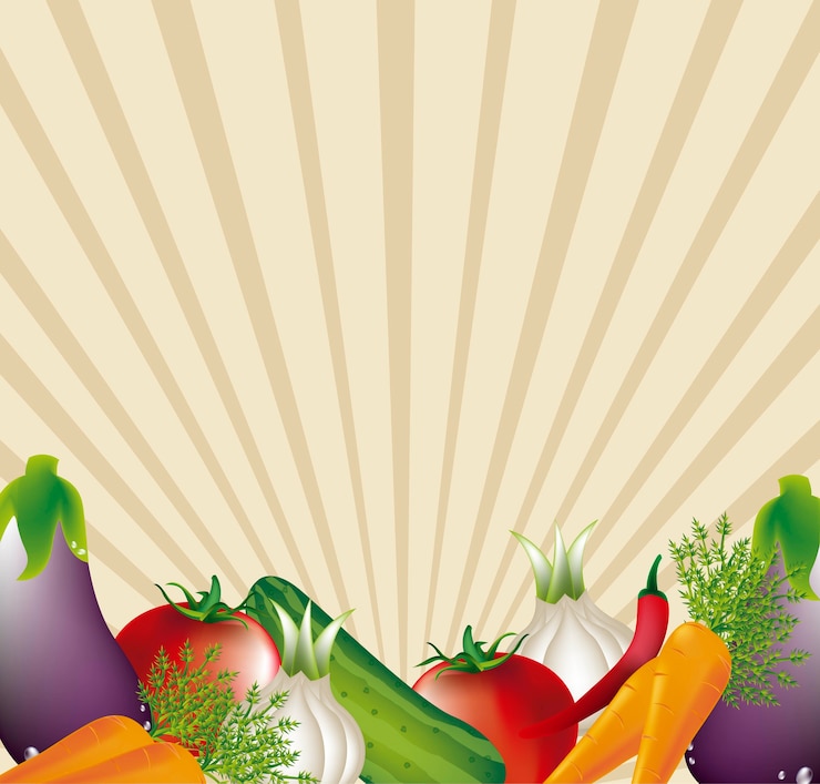 Vector vegetables with space for copy 