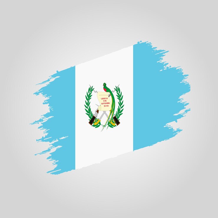 Vektor bendera Guatemala Sapuan kuas dengan templat latar belakang grunge