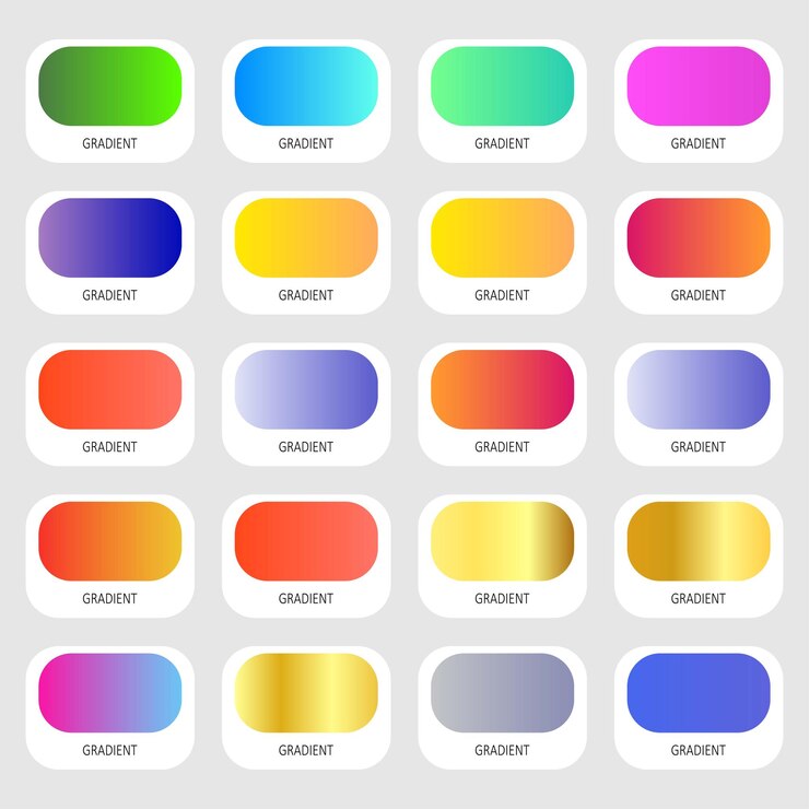 Vector vektor berbeda paket set koleksi warna gradien palet warna-warni