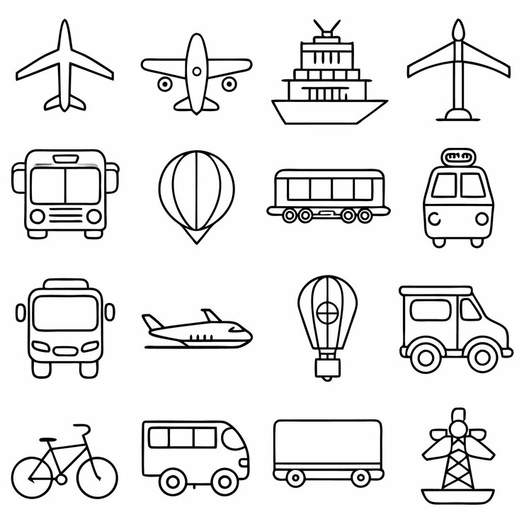 Vector vektor corat-coret transportasi