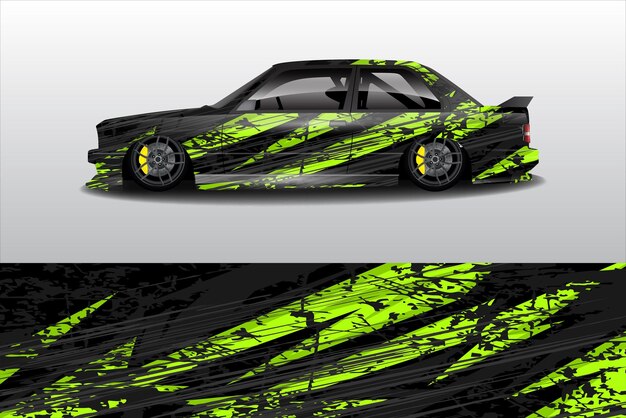 Vektor desain stiker mobil Garis abstrak grafis desain kit latar belakang balap untuk mobil balap kendaraan