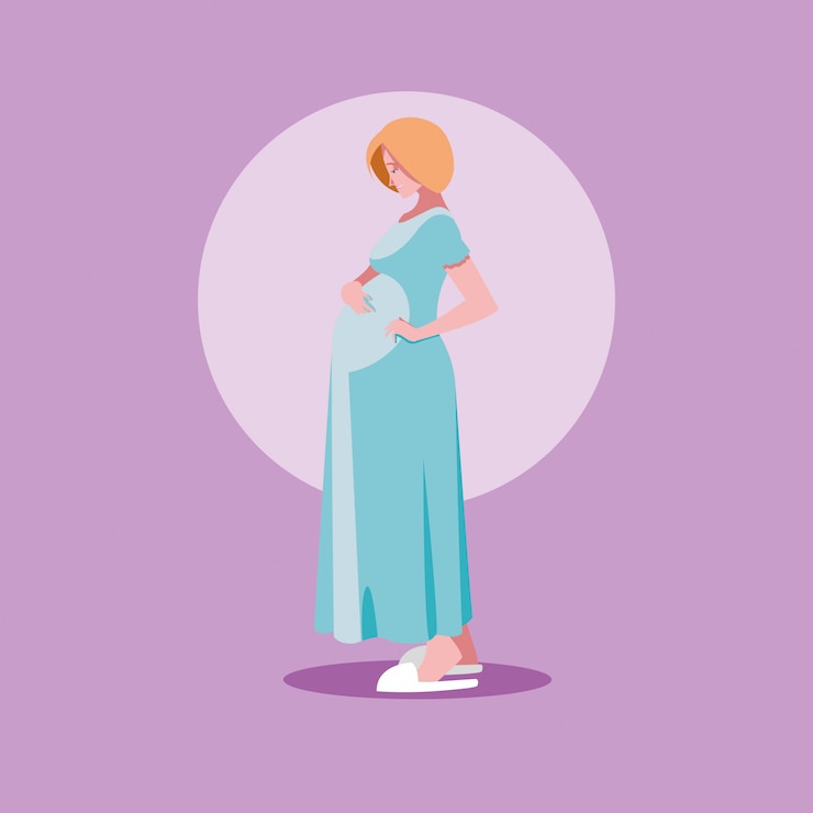 Vector vektor ilustrasi ikon karakter avatar wanita hamil