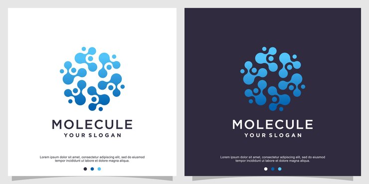Vector vektor premium templat desain logo molekul