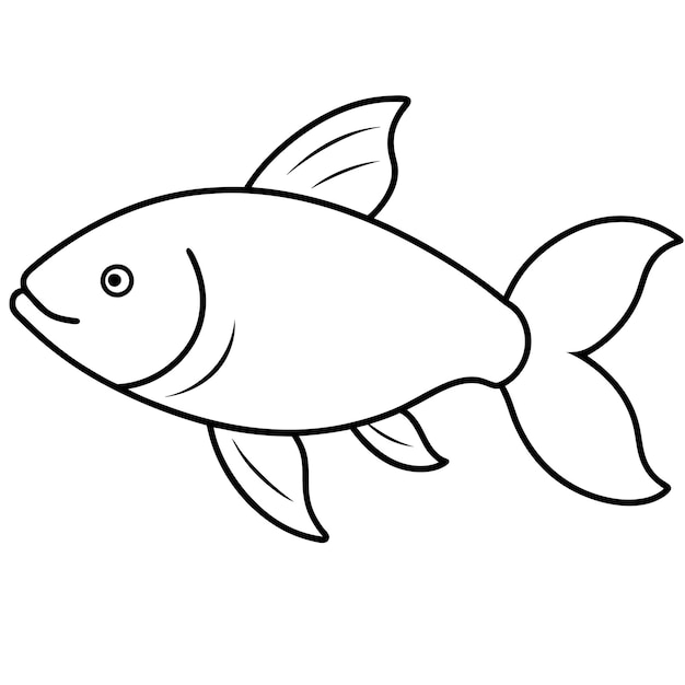 Vektor seni garis ikan mas
