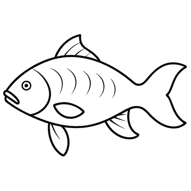Vektor seni garis ikan mas
