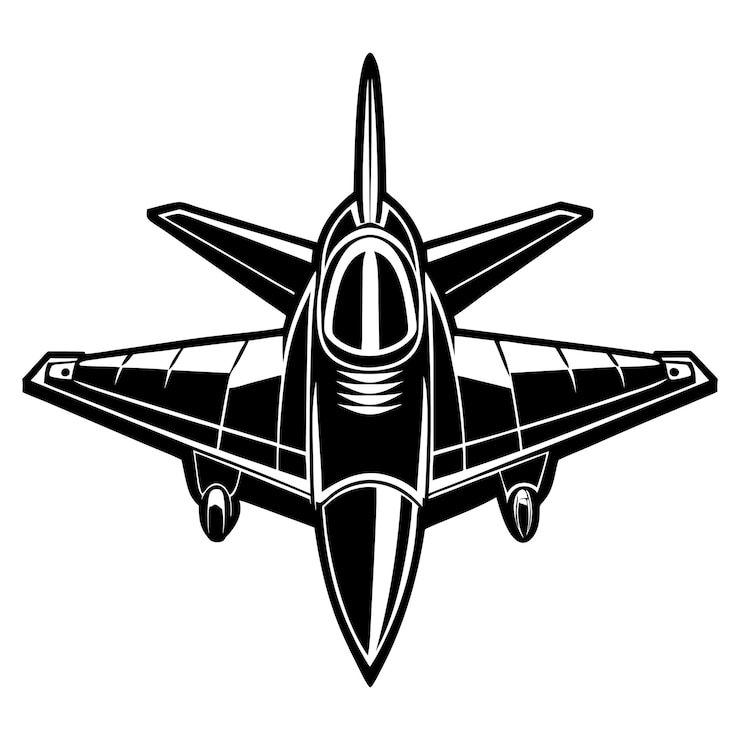 Vector vektor siluet pesawat tempur