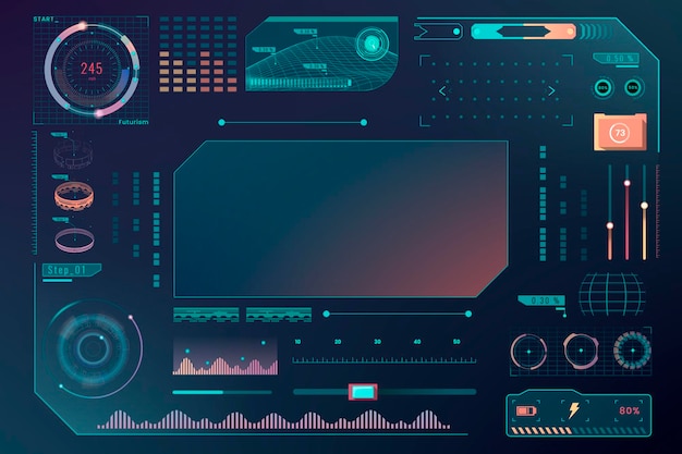 velocity technology interface template design elements vector