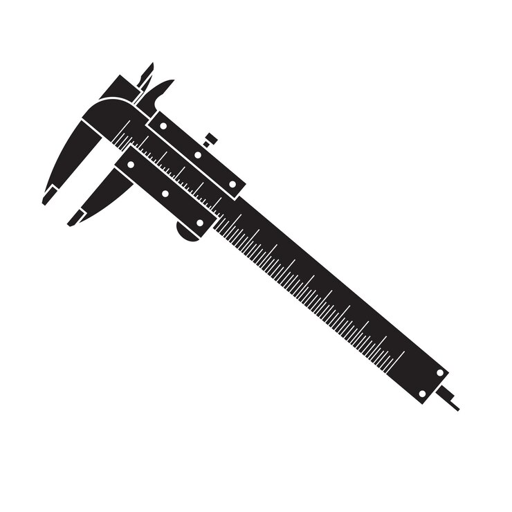 Vector vernier calipers silhoutte vector design