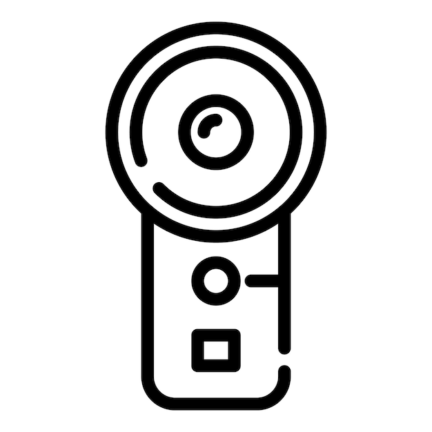 Vertical action cam icon Outline vertical action cam vector icon for web design isolated on white background
