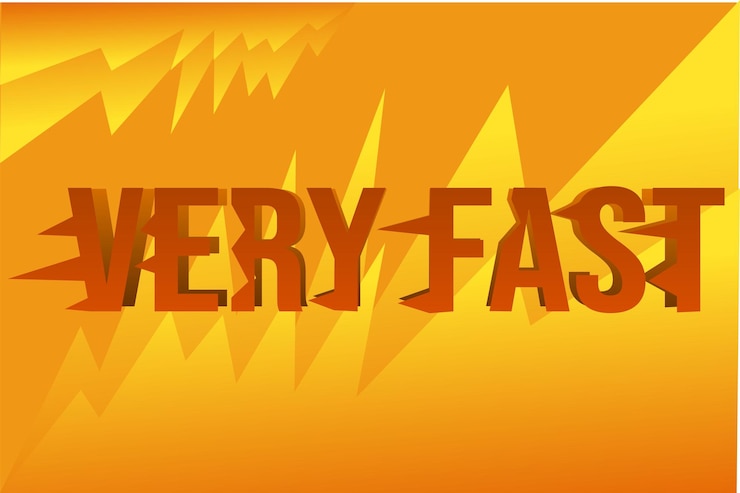 Vector very fast typography design orange abstract background