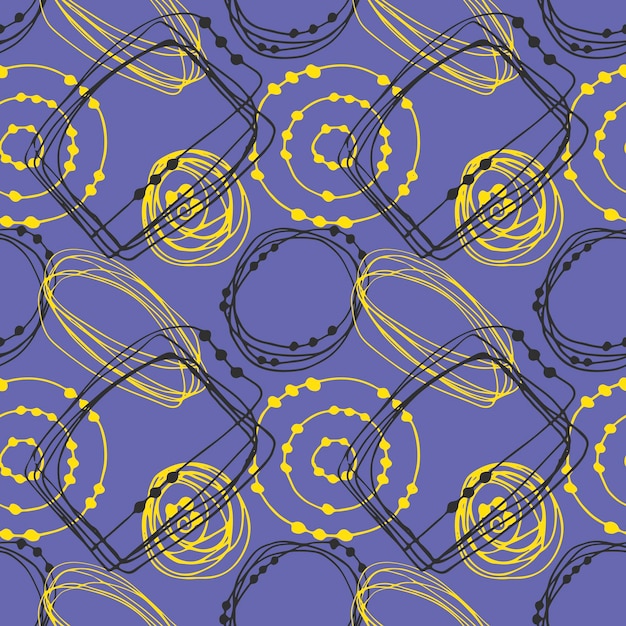 Very Peri pattern seamless abstract yellow and gray doodles