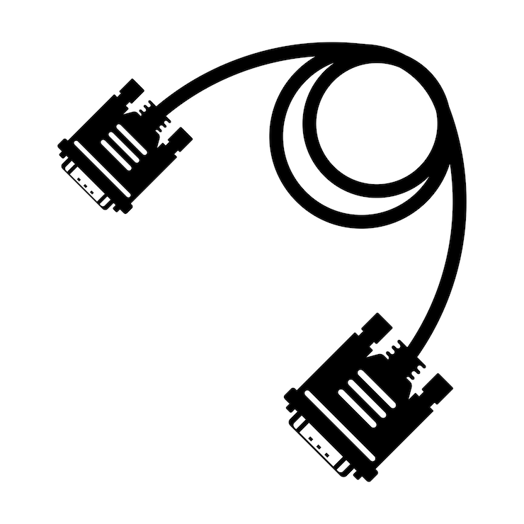 Vector vga cable icon vector illustration symbol design