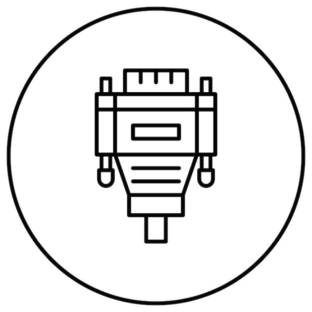 vga cable icon vector image can be used for computer and hardware