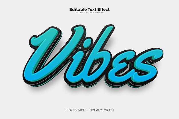 Vibes editable text effect in modern trend style