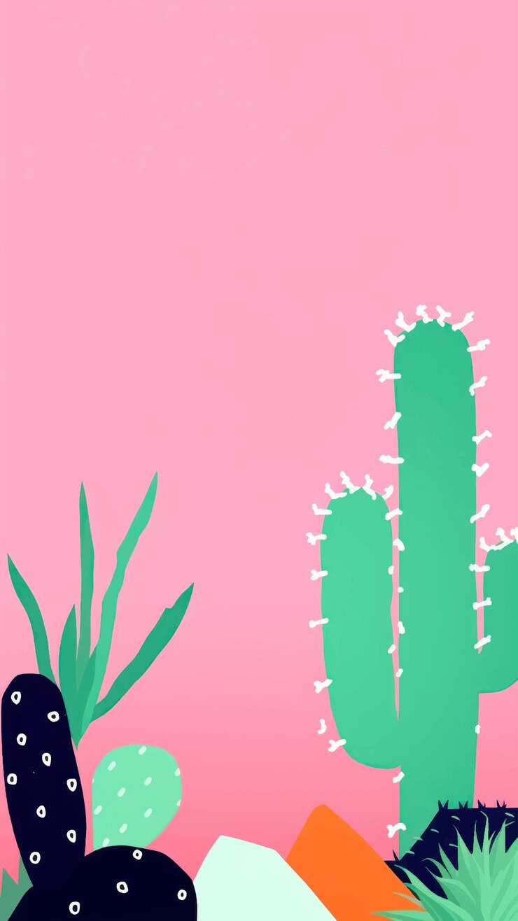 Vector vibrant cactus art print