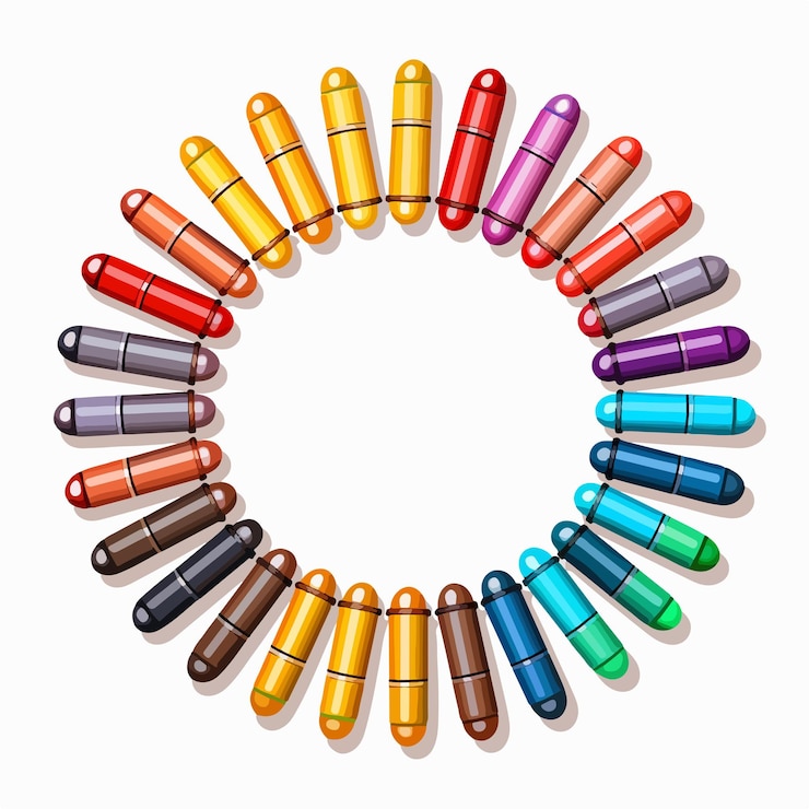 Vector vibrant color markers open vector illustration isolated on white background
