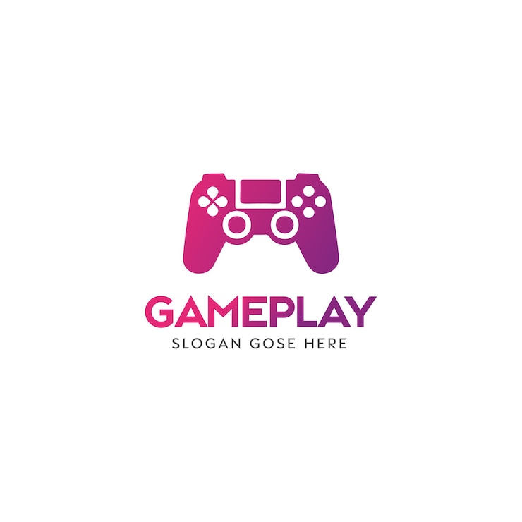Vector vibrant pink game controller icon for a modern gameplay brand logo