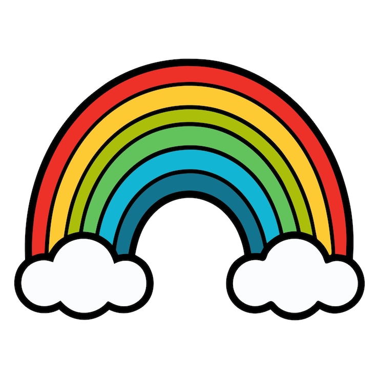 Vector vibrant rainbow vector illustration perfect for joyful spring themed designs