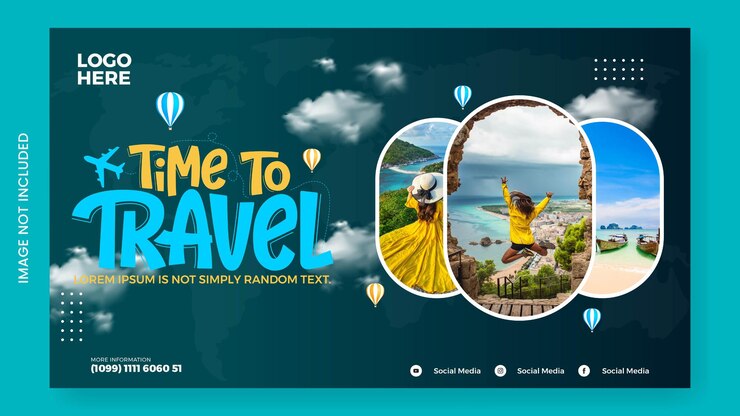 Vibrant Travel Banner Design Journey Across Borders