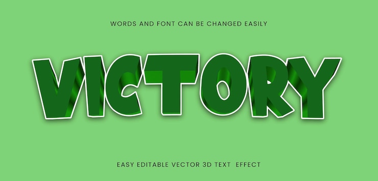 Vector victory editable text effects