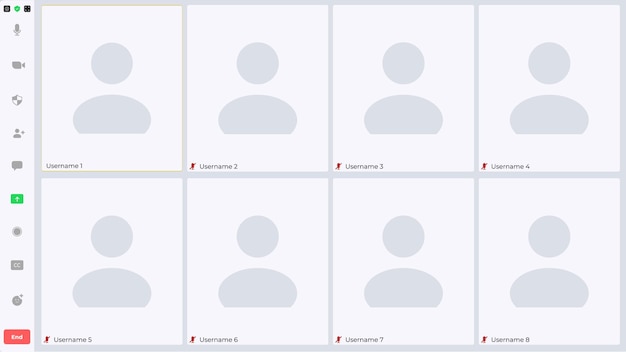 Video conference user interface Video call screen interface template Application for social communication