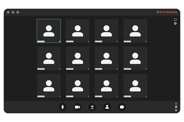 video conferencing user interface. video conference icon. digital communication.