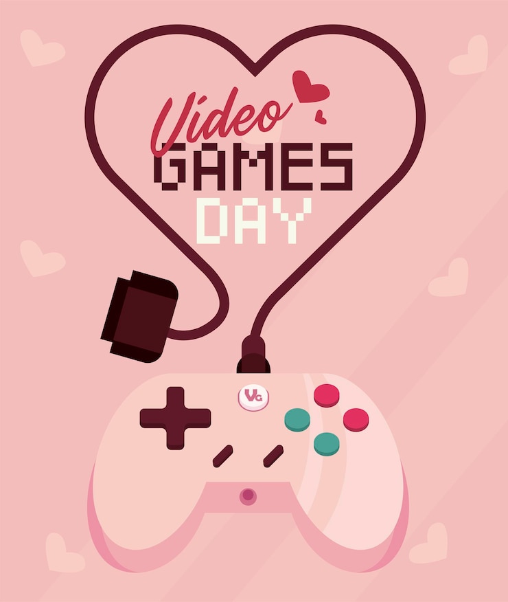 Vector video games day illustration