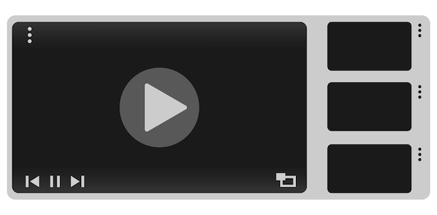 video player interface mock up mp4 vector web design