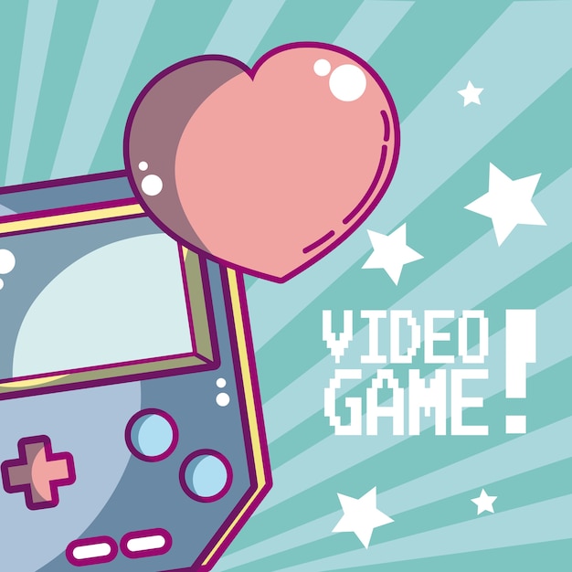 Videogame portable console cartoon concept vector illustration graphic design