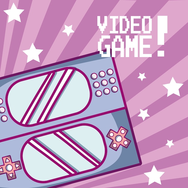 Videogame portable console cartoon concept vector illustration graphic design