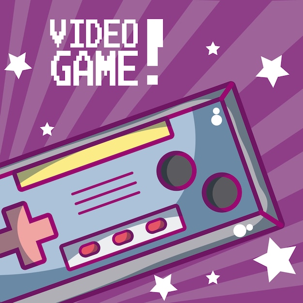 Videogame retro gamepad cartoon concept vector illustration graphic design