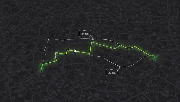 View from above the map. Gps navigation to own house Detailed view of city Abstract background