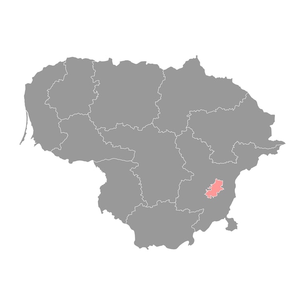 Vilnius map administrative division of Lithuania Vector illustration