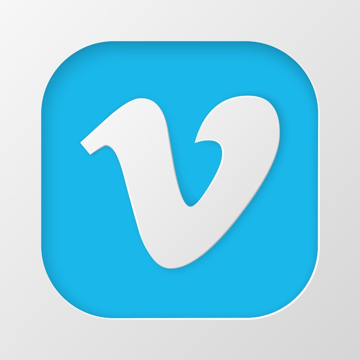 Vector vimeo icon in paper cut style social media icons