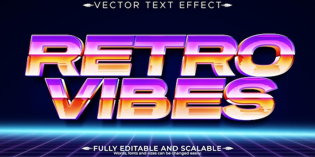 vintage 80s text effect editable retro future and cyber space text style