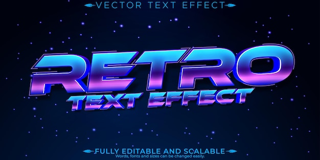 vintage 80s text effect editable retro future and cyber space text style