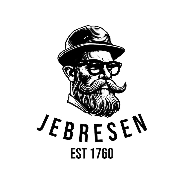 Vector vintage beard man logo vector design