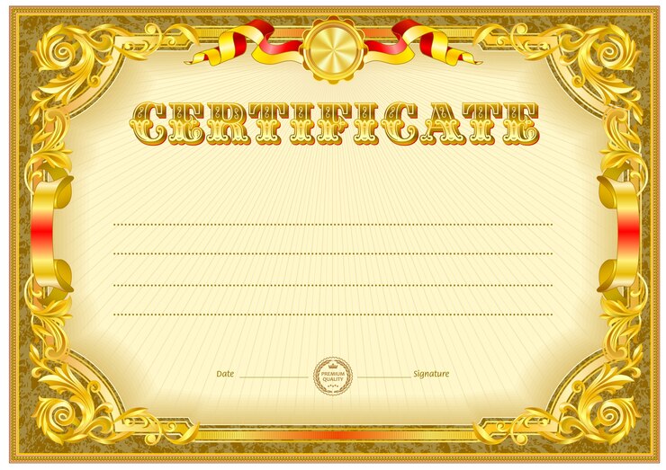 Vector vintage certificate blank template