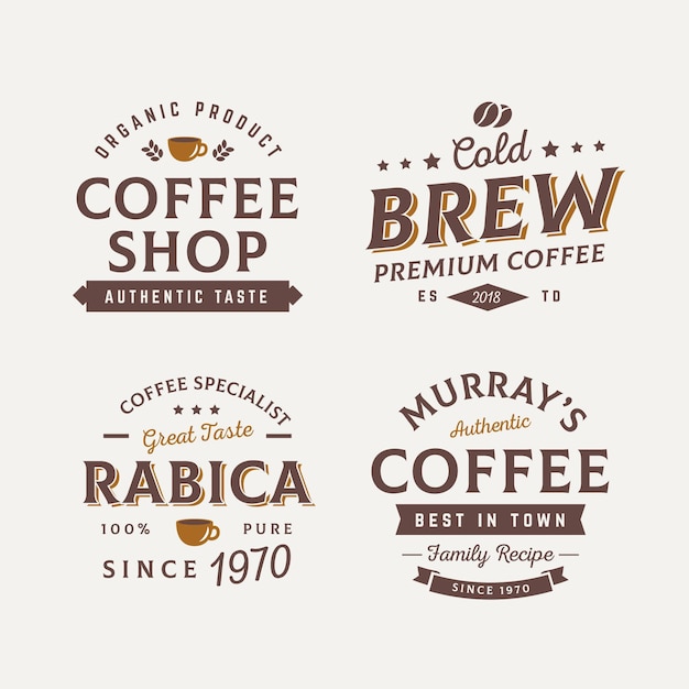 Vintage coffee badges collection