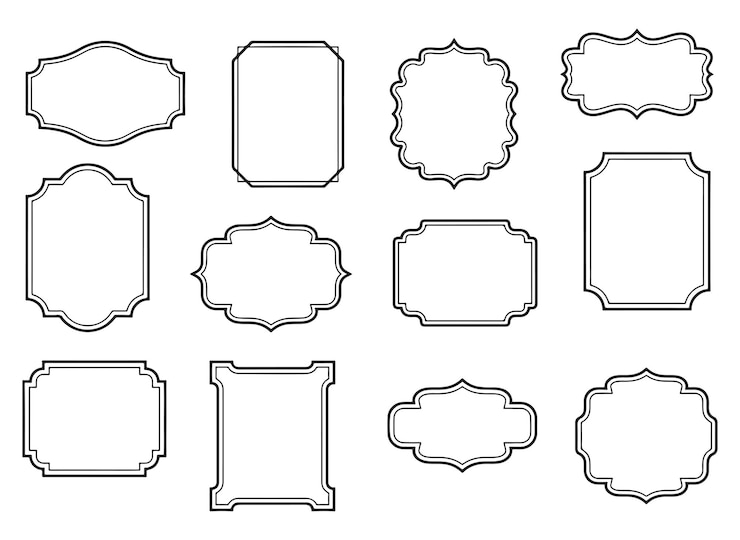 Vector vintage frames set isolated on white background decorative frame vector