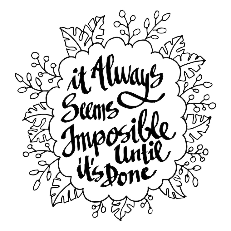 Vector vintage hand lettering typography motivation quotes of love and spirit on floral doodle background